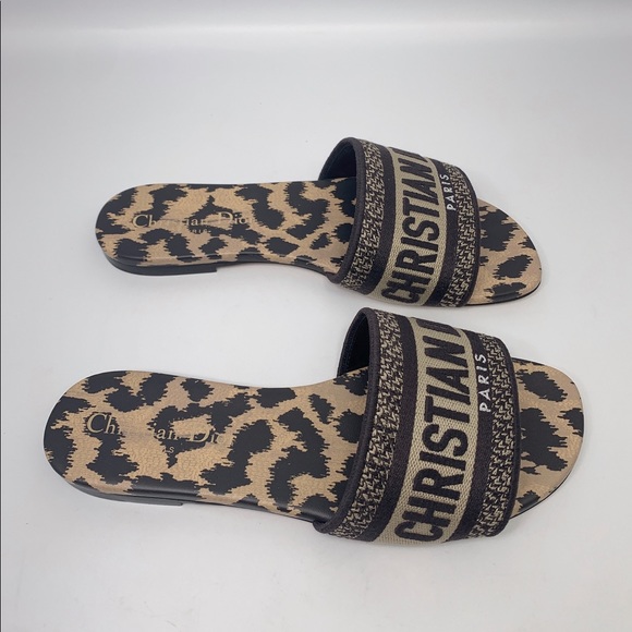 Dior | Shoes | Dior Dway Slide With Leopard Print | Poshmark